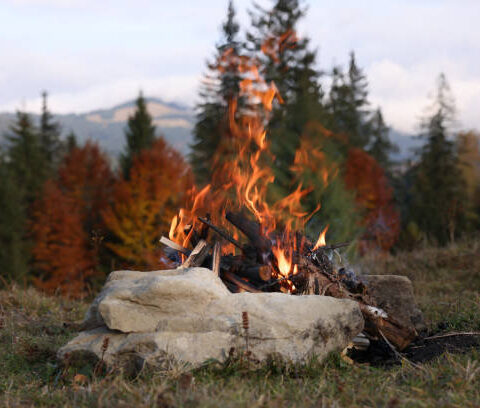 Speisen kann man am Lagerfeuer